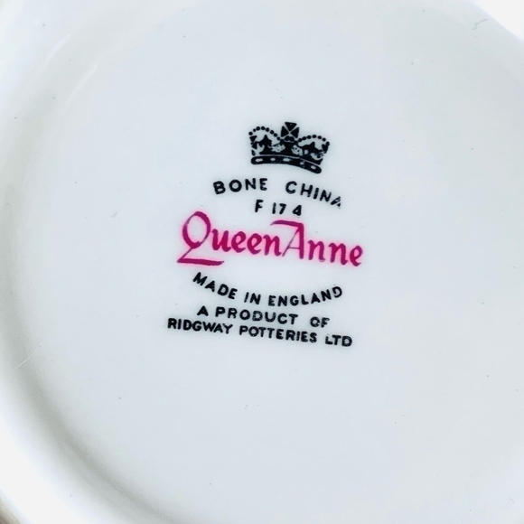 VNTG Ridgway Queen Anne England Bone China Teacup & Saucer Gold Pink Roses Set - Picture 6 of 6